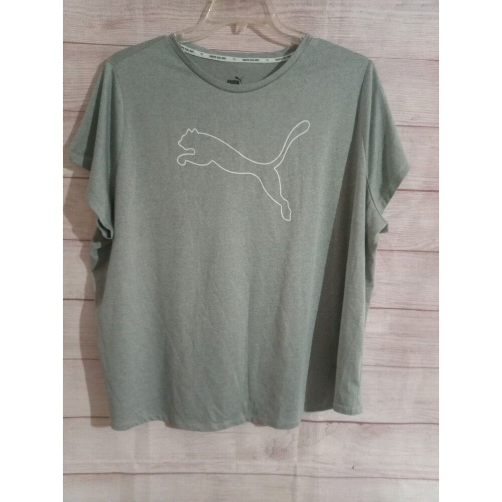 Puma Keeps You Dry short T Shirt Size 3xL  Short Sleeve Active wear Gray Logo